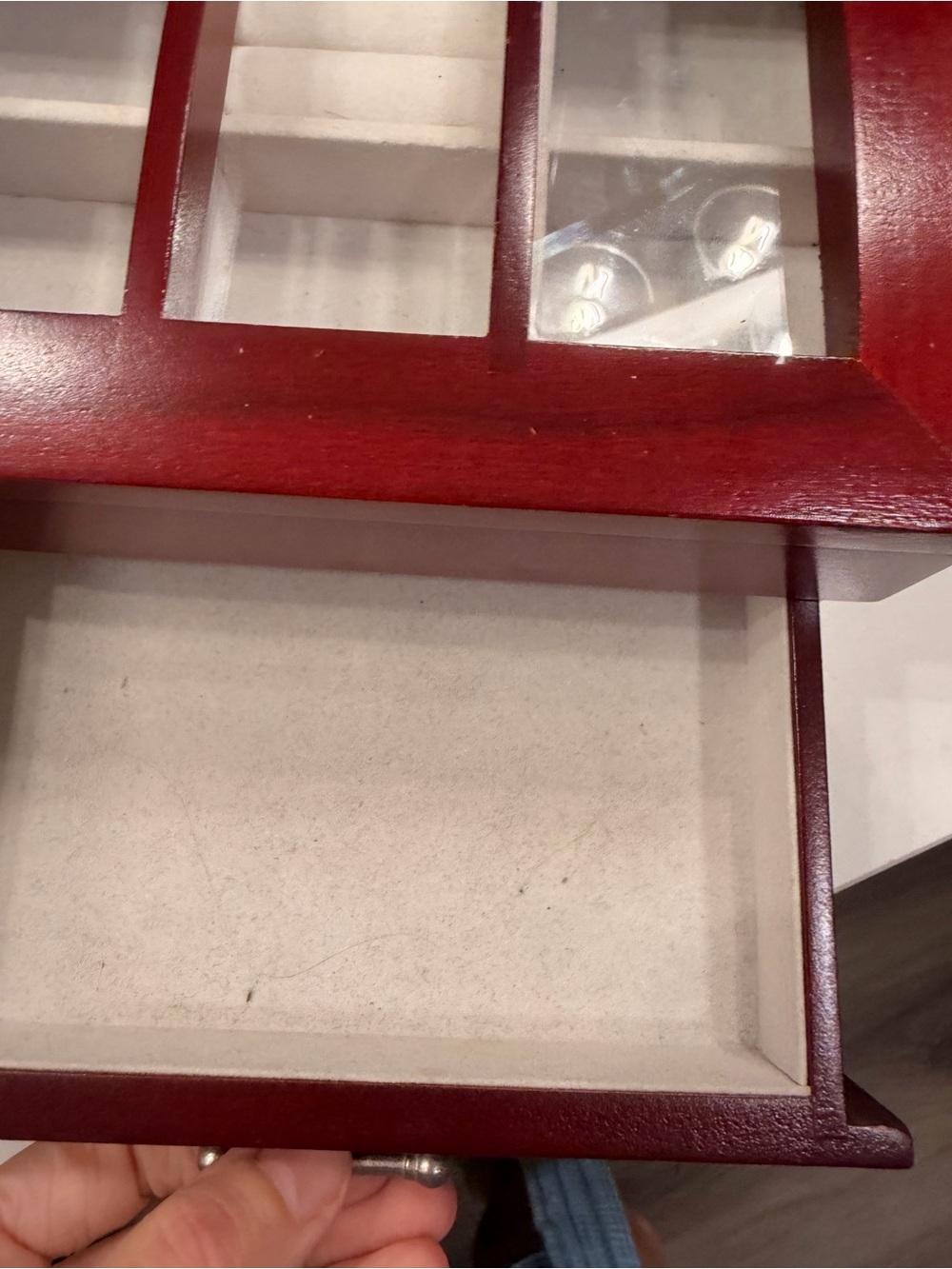 Wooden Watch and Accessory Box - Red - Picture 8 of 9